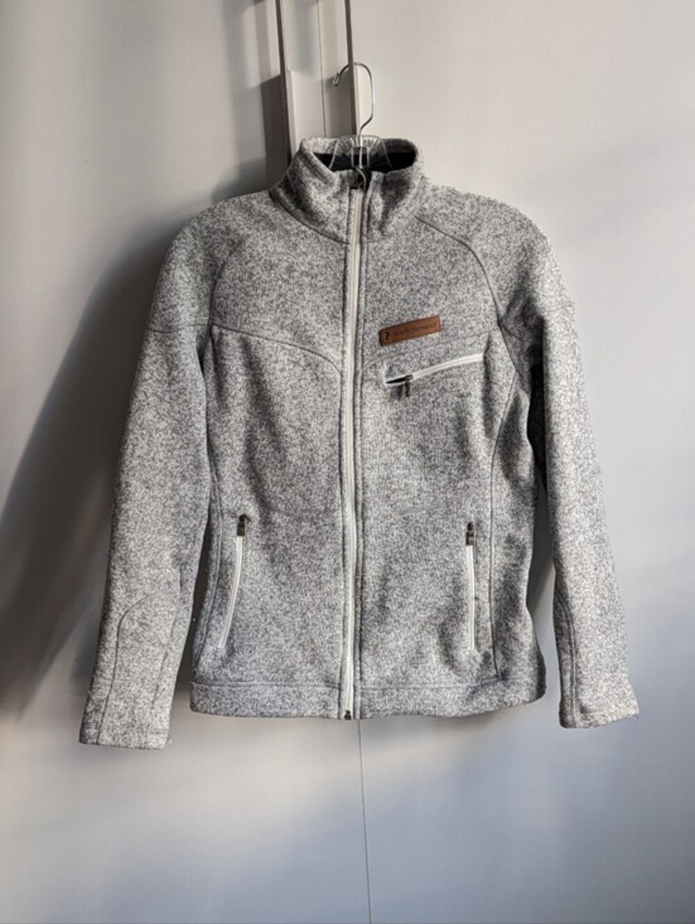 Peak Performance Women's grey heathered fleece full zip sweater jacket M Medium
